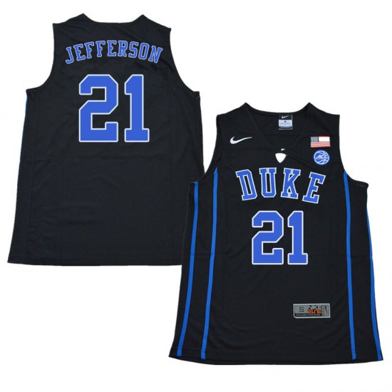 #21 Amile Jefferson Duke 2018 Official Basketball College Jerseys - Men,Black