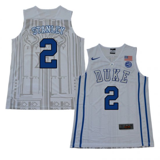 #2 Cassius Stanley Duke Official Basketball College Jerseys - Men,White