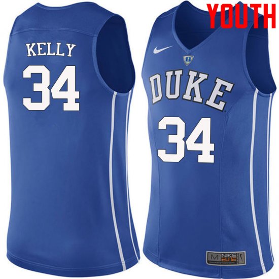 #34 Ryan Kelly Duke Official Basketball College Jerseys - Youth,Blue