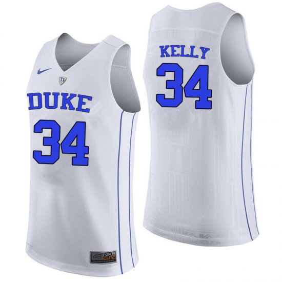 #34 Ryan Kelly Duke Official Basketball College Jerseys - Men,White