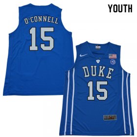 #15 Alex O'Connell Duke 2018 Official Basketball College Jerseys - Youth,Blue