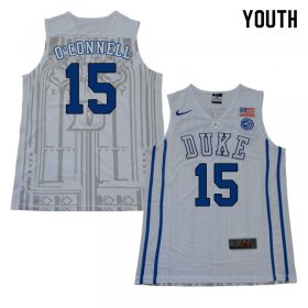 #15 Alex O'Connell Duke 2018 Official Basketball College Jerseys - Youth,White