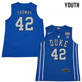 #42 Lance Thomas Duke 2018 Official Basketball College Jerseys - Youth,Blue