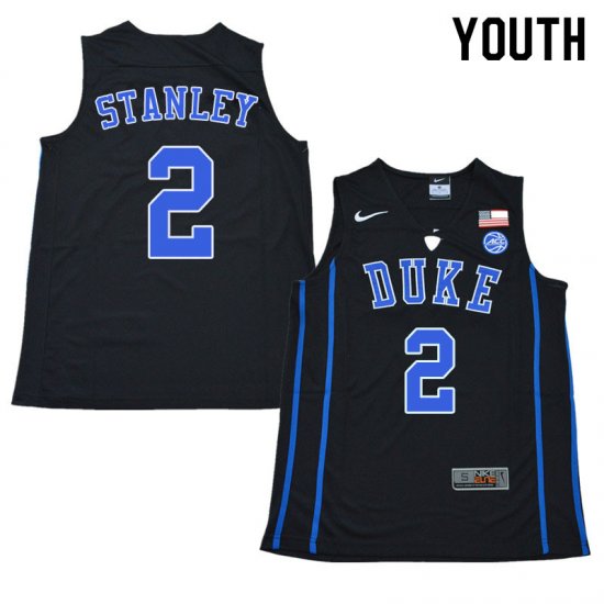 #2 Cassius Stanley Duke Official Basketball College Jerseys - Youth,Black