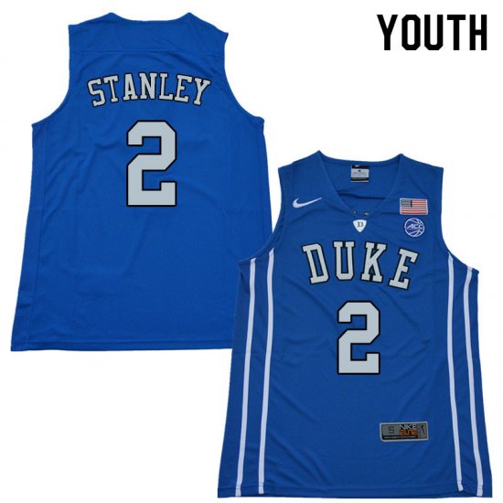 #2 Cassius Stanley Duke Official Basketball College Jerseys - Youth,Blue