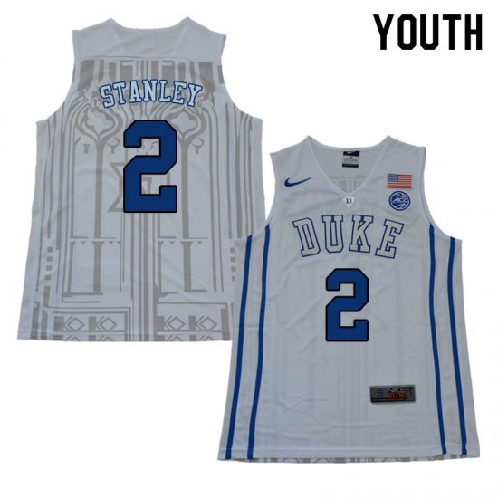 #2 Cassius Stanley Duke Official Basketball College Jerseys - Youth,White