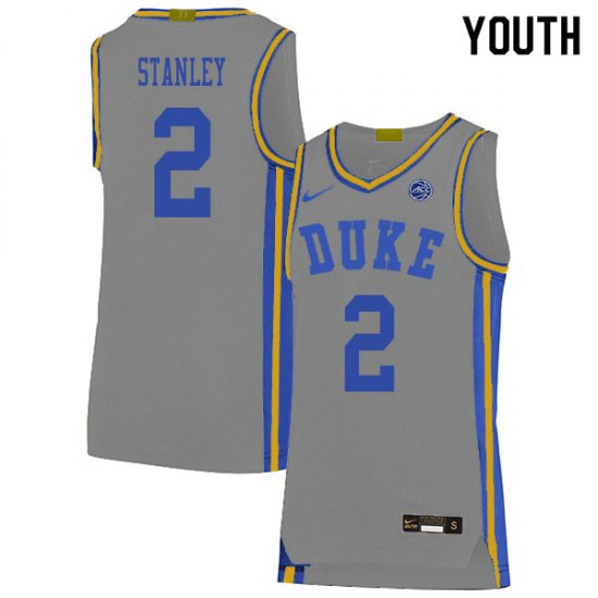 #2 Cassius Stanley Duke 2020 Official Basketball College Jerseys - Youth,Gray