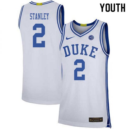 #2 Cassius Stanley Duke 2020 Official Basketball College Jerseys - Youth,White